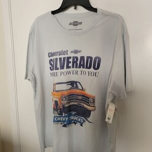 NWT Lucky Brand Men's Light Gray Chevrolet Silverado Tee - Size XL